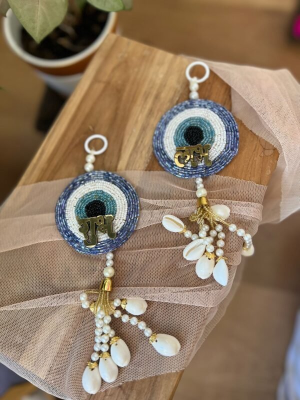 Handmade Bead Work Evil Eye Shubh Labh - Image 2
