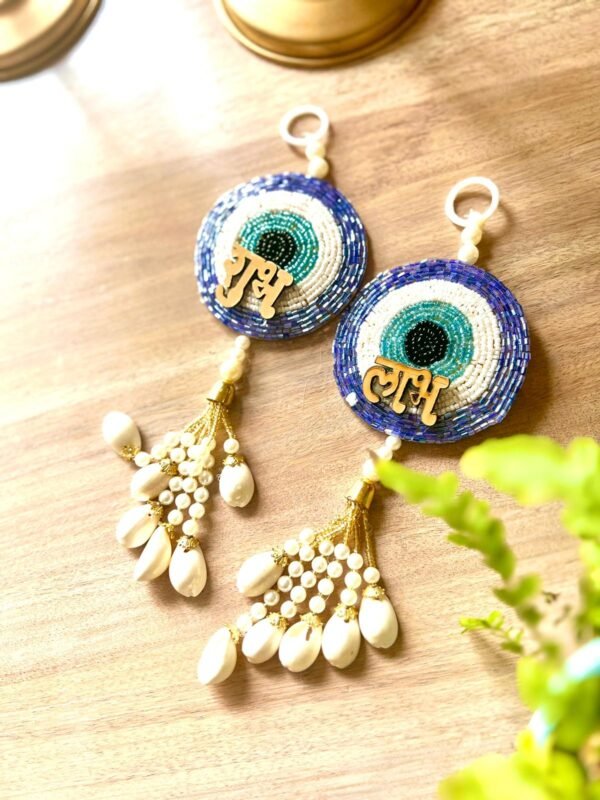 Handmade Bead Work Evil Eye Shubh Labh - Image 4