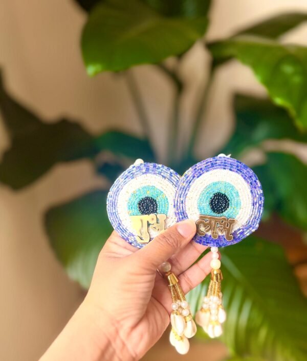 Handmade Bead Work Evil Eye Shubh Labh - Image 3