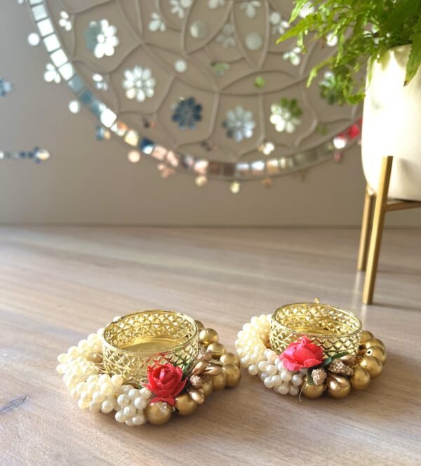 Pearl Decorative Tealight Holder - Image 2