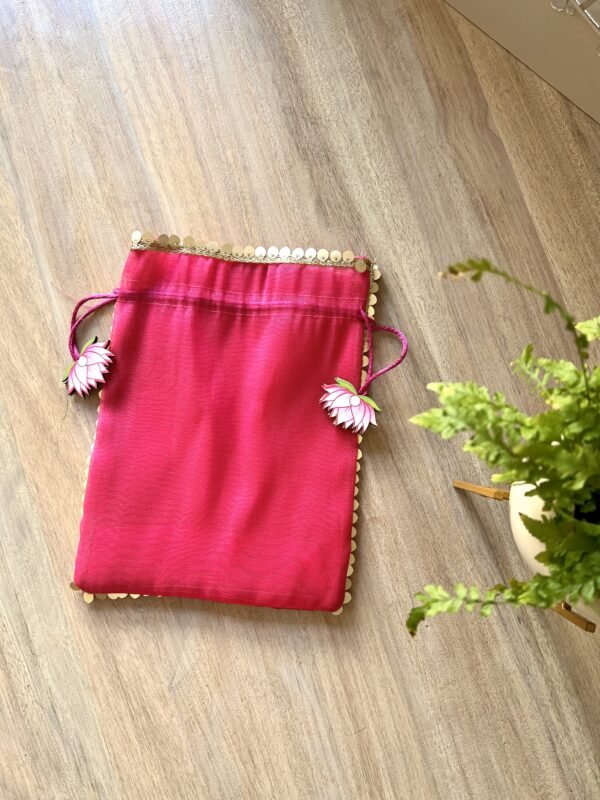 Potli with lotus draw strings