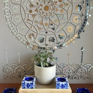 Blue Pottery square tealight holder